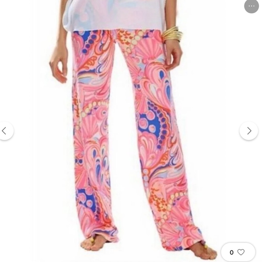 NWT Lilly Pulitzer Georgia May Palazzo Pants In Multi Reef Retreat
